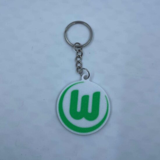 VfL Wolfsburg Schlüsselanhänger mit offiziellem Vereinslogo in grün-weiß