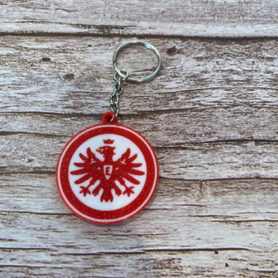 Eintracht Frankfurt Schlüsselanhänger mit offiziellem SGE Logo in schwarz-weiß