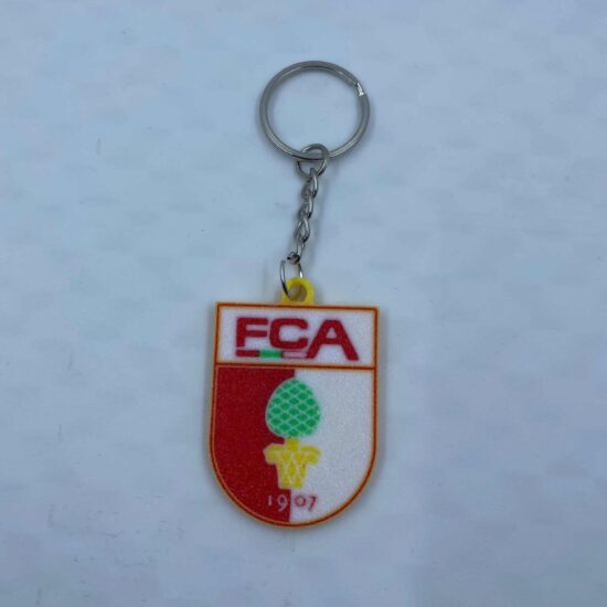 FC Augsburg Schlüsselanhänger mit offiziellem Vereinslogo in Schwarz-Weiß-Grün