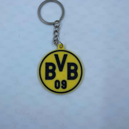 Borussia Dortmund Schlüsselanhänger mit BVB Logo in Schwarz und Gelb