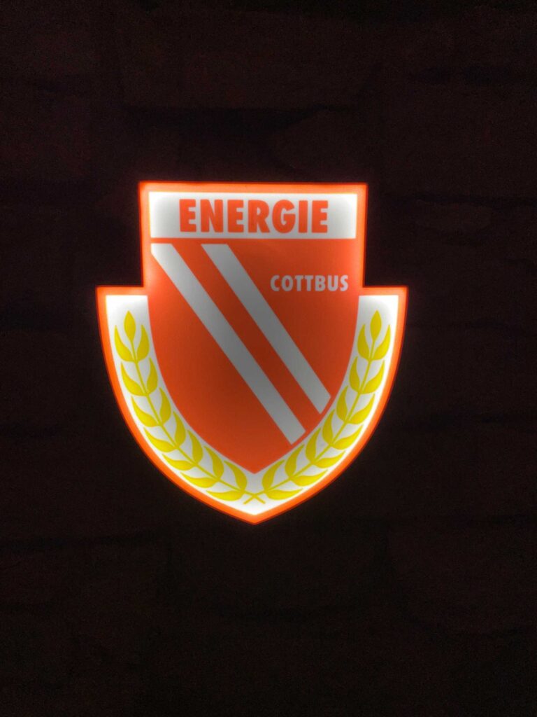 Energie Cottbus LED-Leuchtschild Fandeko Geschenk