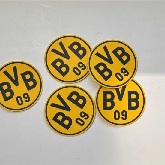 Borussia Dortmund Sticker Set mit 5 runden BVB Aufklebern in verschiedenen Größen