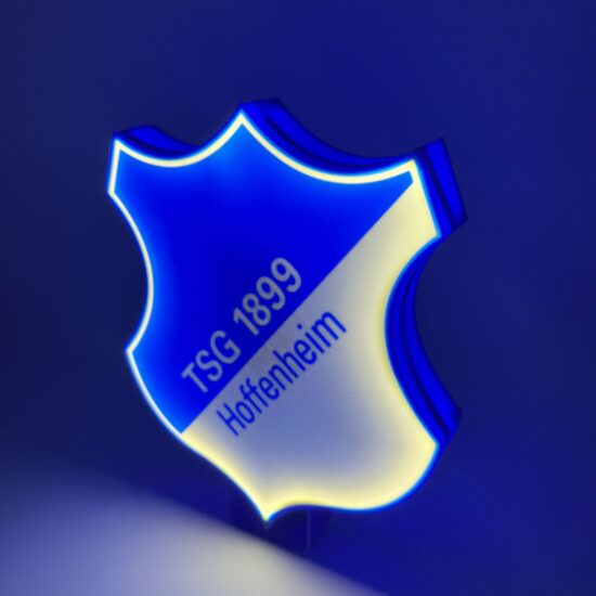 TSG 1899 Hoffenheim LED-Leuchtschild mit 3D-Effekt und Standfuß